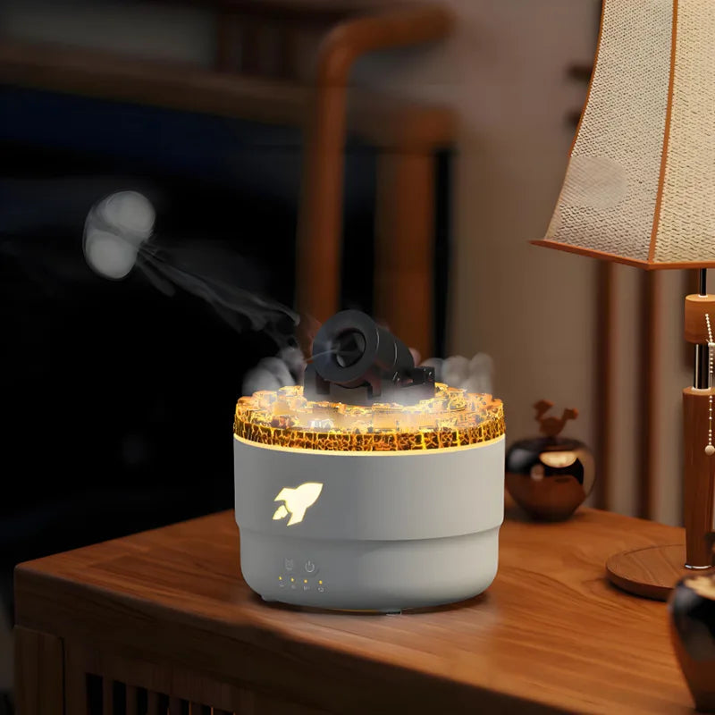 Purilite Select Ultrasound Aromatherapy Humidifier – Cannon Volcanic Crack Light Jellyfish Spray Essential Oil Diffuser