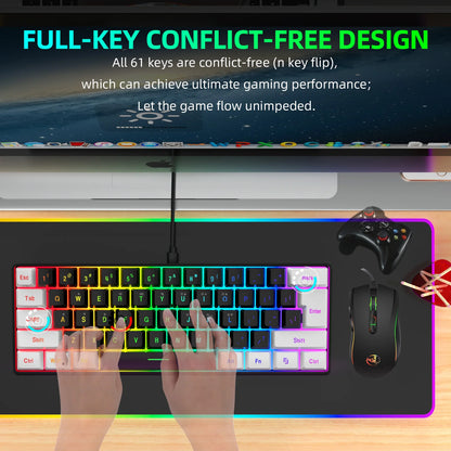 Purilite Select 61-Key Wired RGB Keyboard & Gaming Mouse Combo