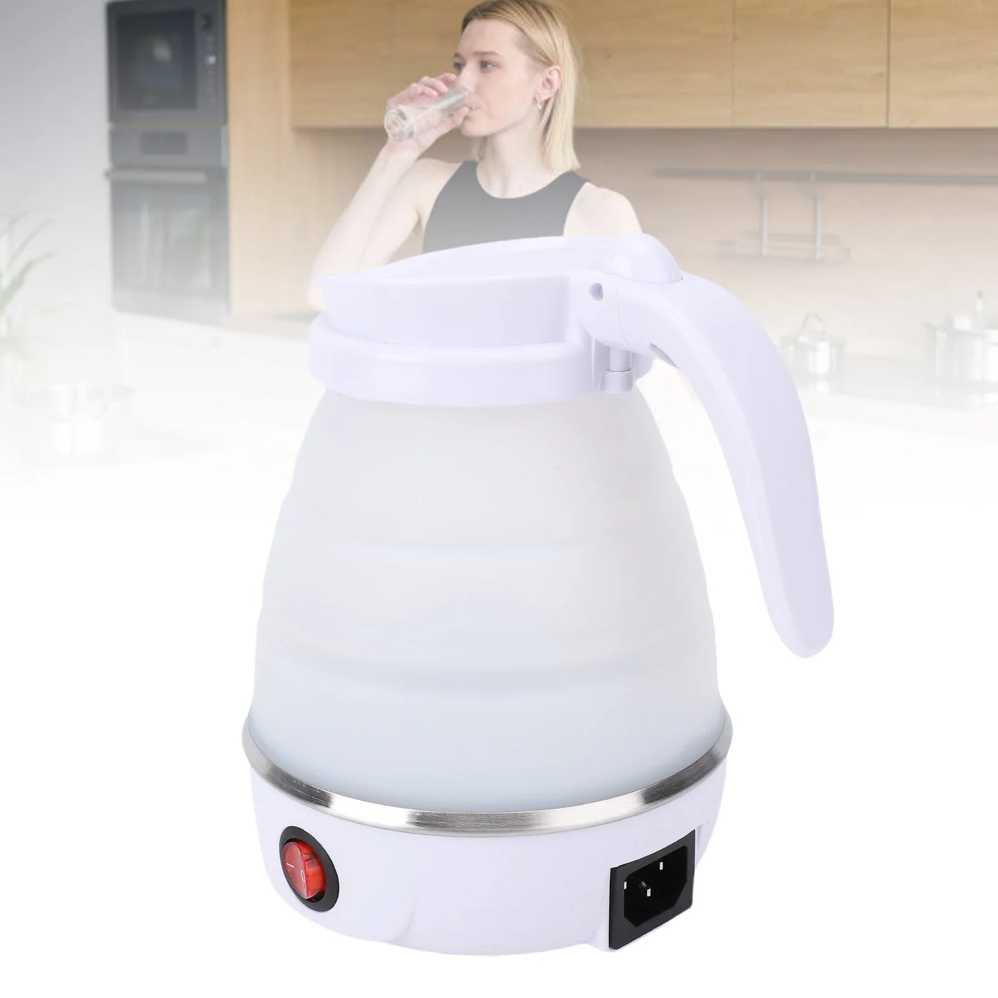 Purilite Select Travel Electric Kettle 600W Foldable 600ml | Portable Fast Boil Kettle | Silicone Collapsible Water Boiler | Camping & Home Use