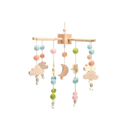 Purilite Select Wooden Baby Crib Mobile | Crochet Star Hanging Bed Bell | Nursery Rattle Decoration | Newborn Comfort Toy