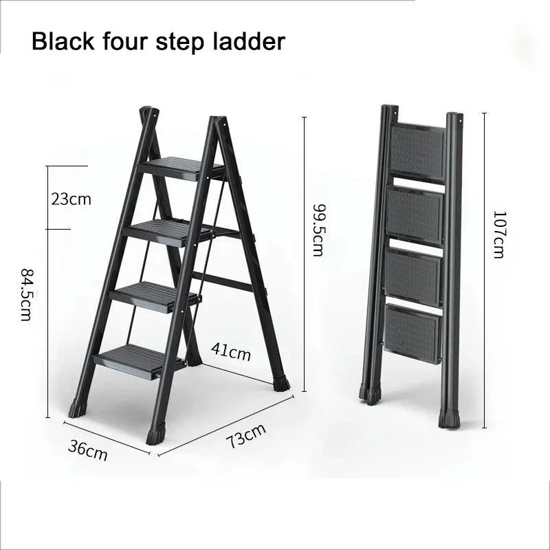 Purilite Select Folding Lightweight Step Ladder | Portable Kitchen Step Stool | Anti-Slip Pedal Ladder for Adults | Multi-Functional Closet Stool