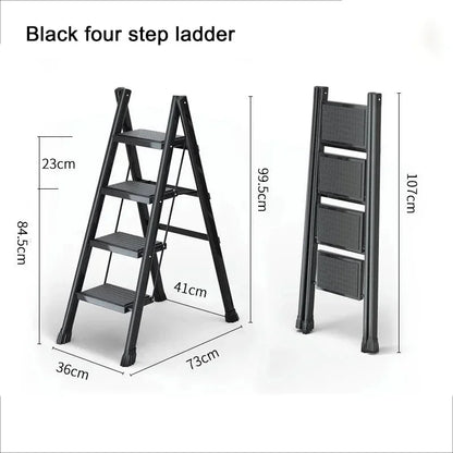 Purilite Select Folding Lightweight Step Ladder | Portable Kitchen Step Stool | Anti-Slip Pedal Ladder for Adults | Multi-Functional Closet Stool