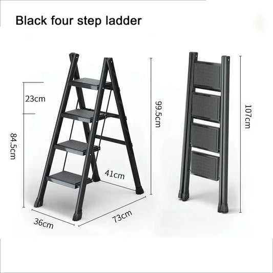Purilite Select Folding Lightweight Step Ladder | Portable Kitchen Step Stool | Anti-Slip Pedal Ladder for Adults | Multi-Functional Closet Stool