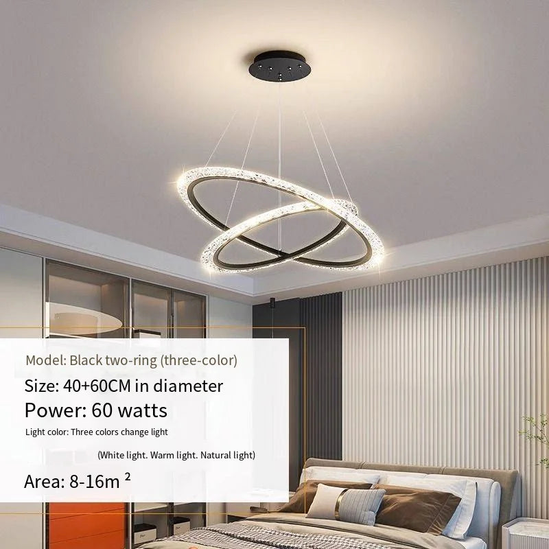 Purilite Select Three-Ring Crystal Chandelier