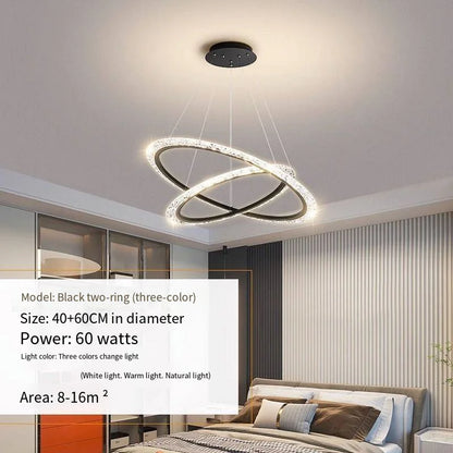 Purilite Select Three-Ring Crystal Chandelier