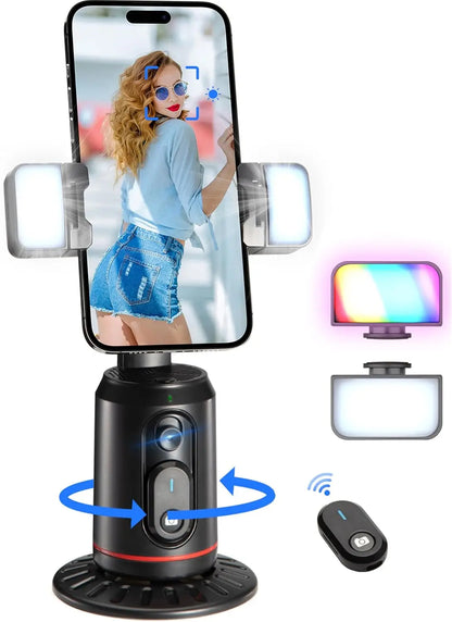 Purilite Select 360° Auto Tracking Phone Gimbal Stabilizer with Remote – Smart Face Tracking Desktop Monopod for Vlogging, Live Streaming & Video Recording