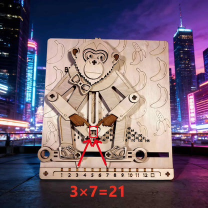 Purilite Select 3D Wooden Arithmetic Monkey Puzzle DIY Model Kit Educational Brain Teaser Home Decor Gift