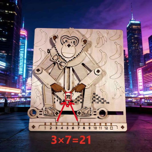 Purilite Select 3D Wooden Arithmetic Monkey Puzzle DIY Model Kit Educational Brain Teaser Home Decor Gift