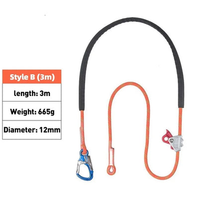 Purilite Select Adjustable Safety Rope | Electrician Height Work Positioning Belt | 12mm Fall Prevention Rope | Construction Belay and Rigging Equipment