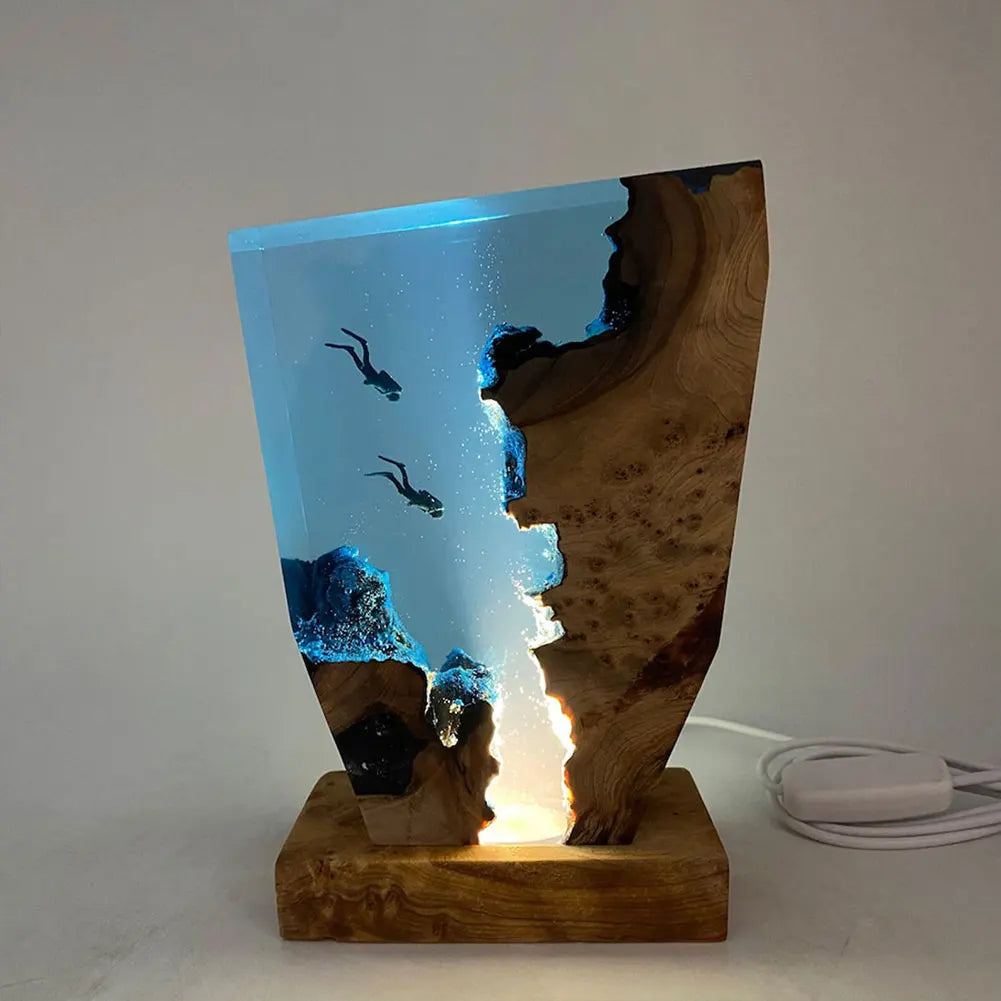 Purilite Select Seabed Exploration Resin Table Light | Deep Sea Diver Night Lamp | Artistic Desk & Bedroom Decor