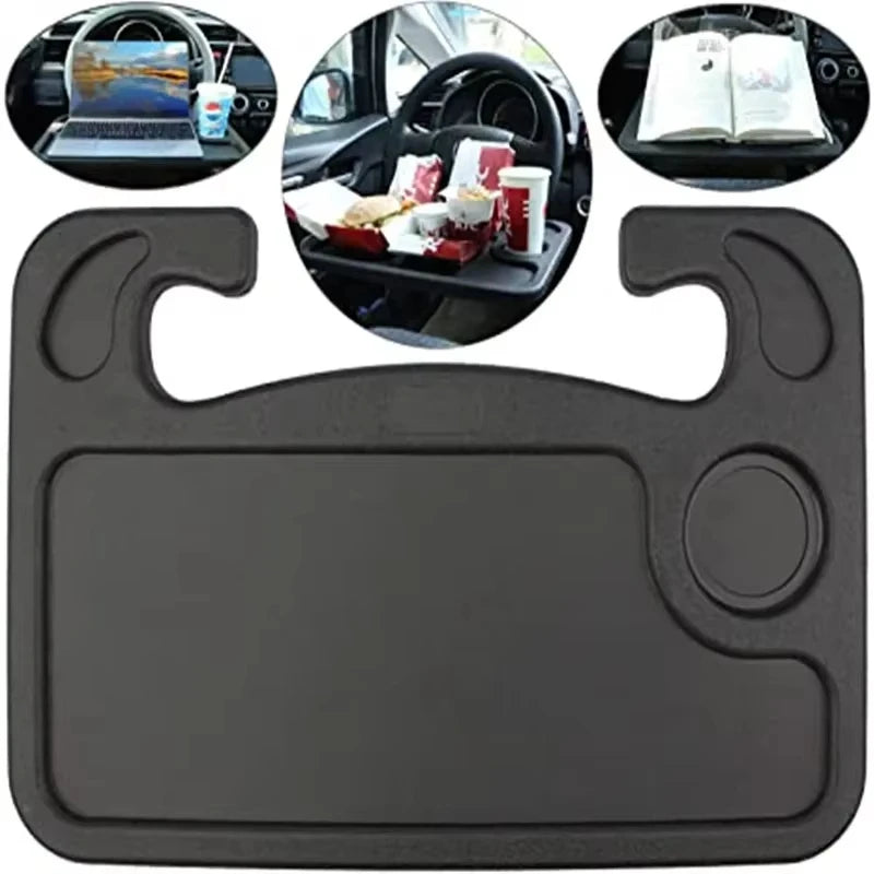 Purilite Select Universal Car Steering Wheel Table Tray | Portable Laptop Desk | Food & Drink Holder | Multi-Function Car Accessory