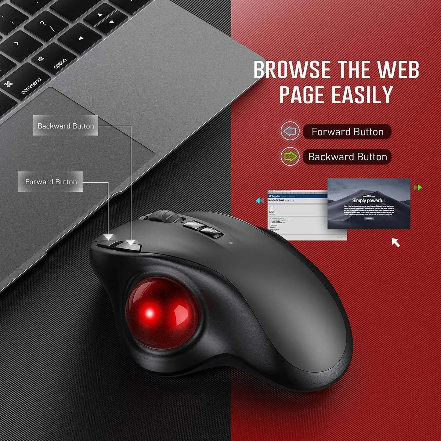 Purilite Select Trackball Wireless Mouse