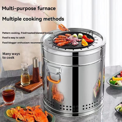 Purilite Select Smokeless Hanging BBQ Grill Stainless Steel Indoor Outdoor Charcoal Stove
