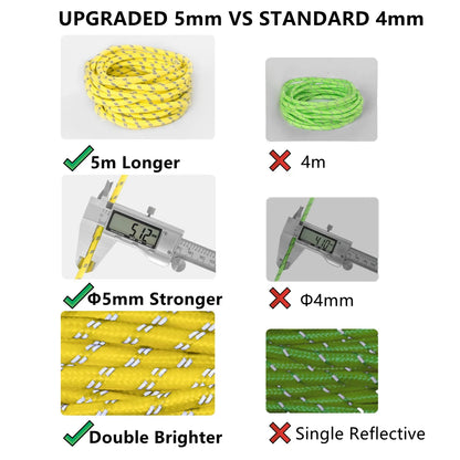Purilite Select Reflective Paracord Rope 5M x 5mm | Heavy Duty Double Reflective Camping Survival Utility Cord