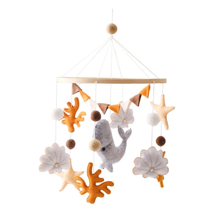 Purilite Select Wooden Baby Crib Mobile | Crochet Star Hanging Bed Bell | Nursery Rattle Decoration | Newborn Comfort Toy