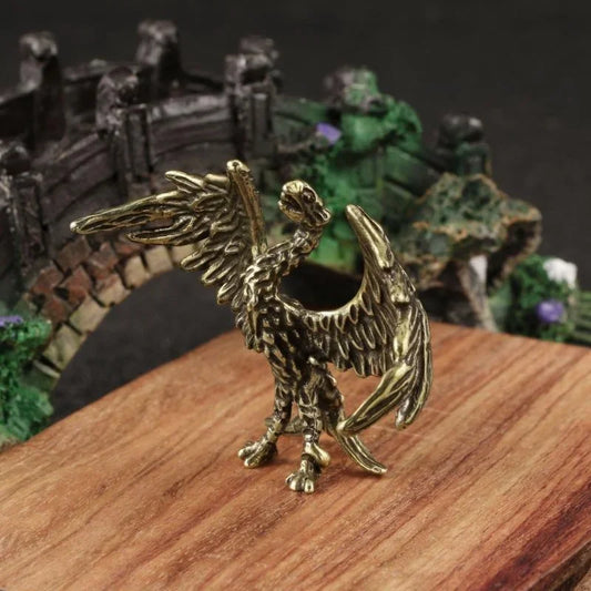 Purilite Select Retro Solid Brass Soaring Phoenix Figurine