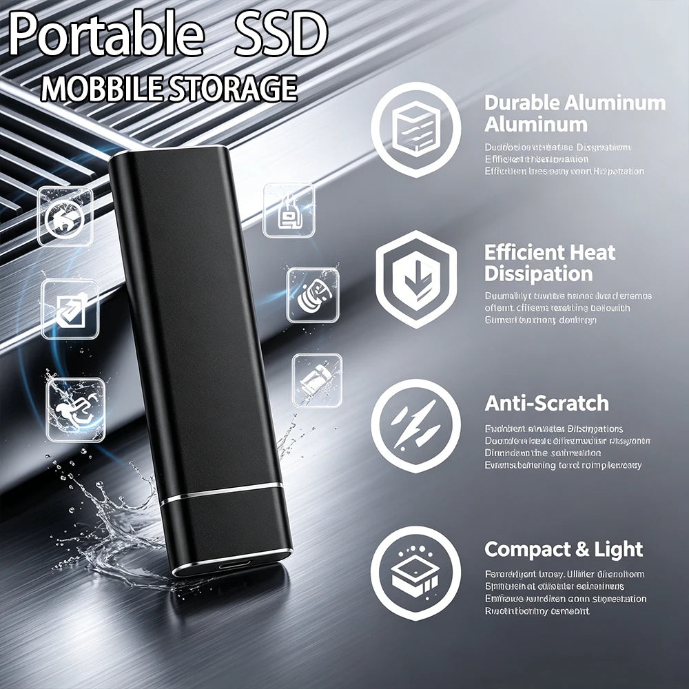 Purilite Select Portable External SSD, USB Type-C High-Speed Storage Drive for PC & Laptop File Backup and Data Transfer