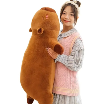 Purilite Select Kawaii Capybara Long Sleep Pillow | Cute Plush Capibara Soft Sofa Cushion & Nap Sleeping Toy