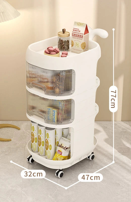 Purilite Select Multi-Layer Floor Storage Rack – Transparent, Retractable, Large-Capacity Baby & Home Organizer