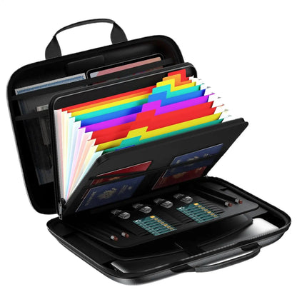 Purilite Select Fireproof Document Bag with Lockable Zipper – 13 Pocket Accordion File Organizer Travel Case