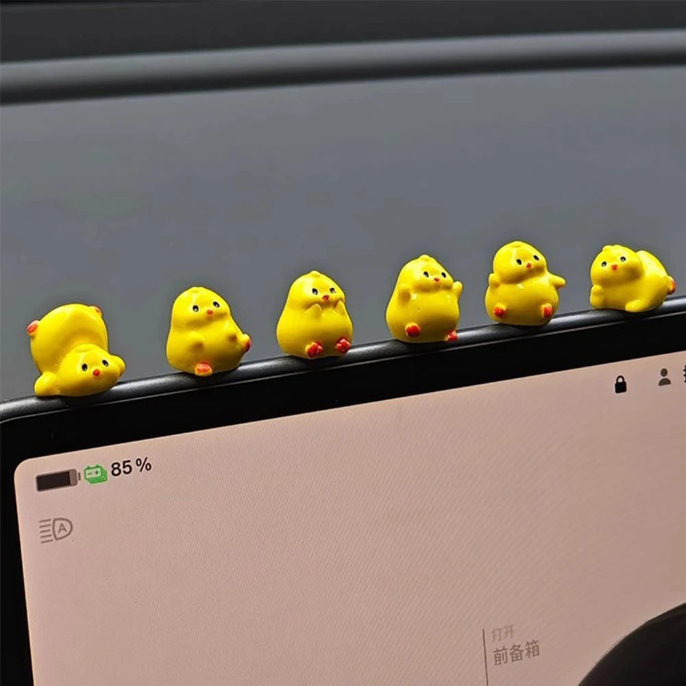 Purilite Select Mini Resin Chick Dashboard Ornament Set Decorative Car Interior Desk Home Office Display Accent (Set of 3)