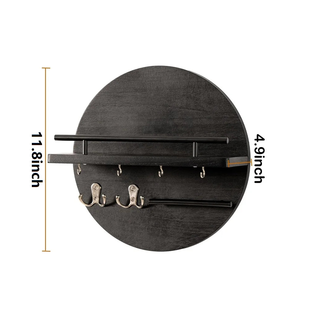 Purilite Select Wooden Wall-Mounted Key Holder with Shelf