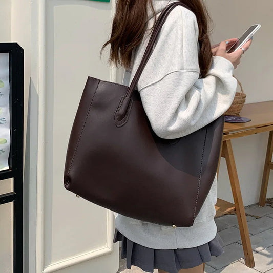 Purilite Select Vintage Korean-Style Large Capacity Tote Bag