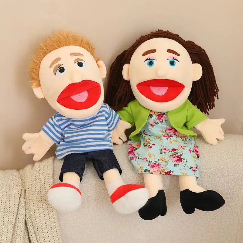 Purilite Select Plush Hand Puppet Family Set | Soft Open Mouth Character Puppets for Kids | Interactive Educational Storytelling Toys