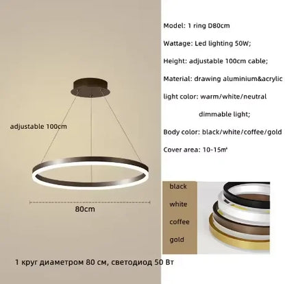 Purilite Select Nordic Minimalism Single Ring LED Chandelier