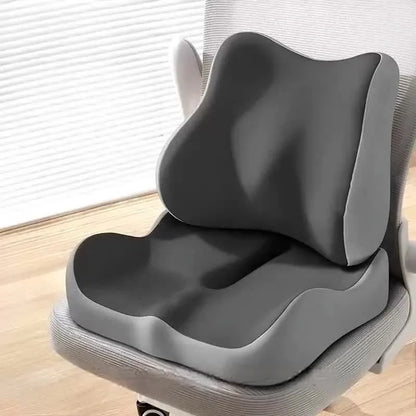 Purilite Select Ergonomic Lumbar Support Cushion Set | 2 Piece Memory Foam Seat and Back Cushion | Comfort Support for Car and Office Chair