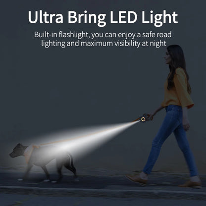 Purilite Select 5M Automatic Retractable Dog Leash with LED Light