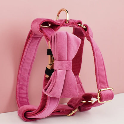 Purilite Select Rose Red Velvet Dog Collar & Leash Set