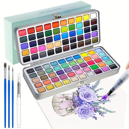 Purilite Select Deluxe 50/100/168-Color Watercolor Paint Set with Brushes & Pencils