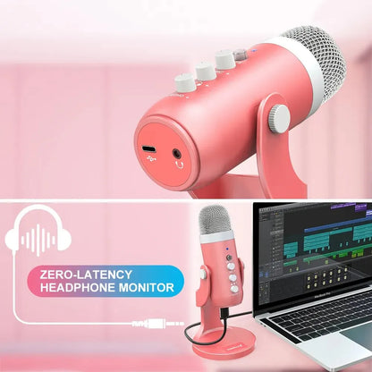 PURILITE SELECT PINK USB CONDENSER MICROPHONE – STUDIO RECORDING MIC FOR PC, MAC, PHONE, GAMING & PODCASTING