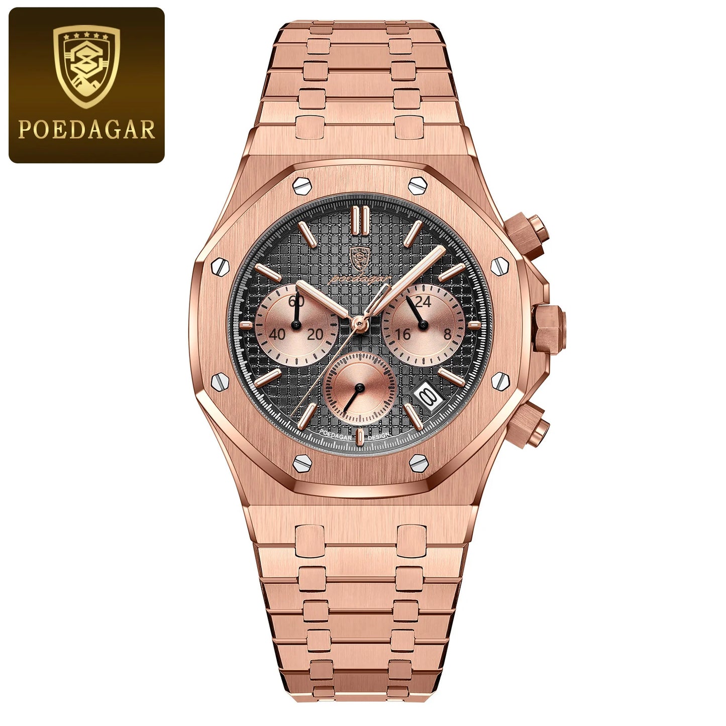 POEDAGAR 926 Original Luxury Men’s Stainless Steel Chronograph Quartz Watch