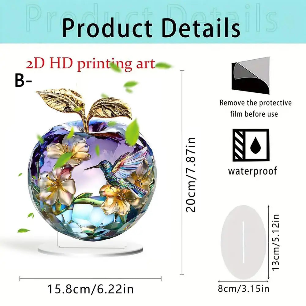 Purilite Select Clear Crystal Apple Figurine