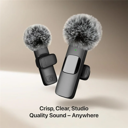 Purilite Select ABAB Mini Wireless Microphone | Pocket Clip Mic for iPhone, iPad & Android | Live Recording | Clear Sound Quality Lavalier Mic