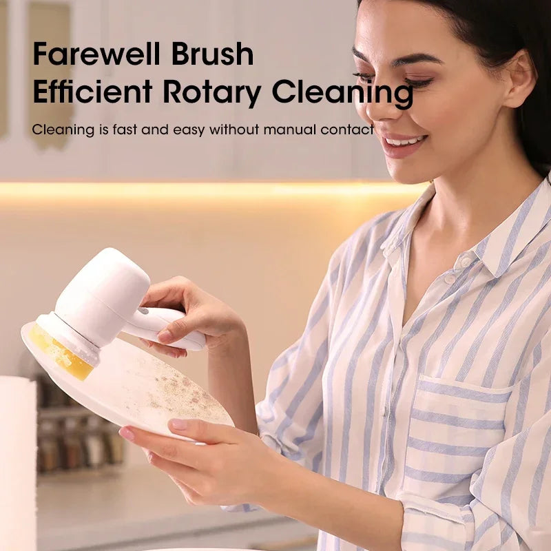 Purilite Select Mini Electric Cleaning Brush USB Wireless | Multi-Functional Kitchen & Bathroom Spin Scrubber | Waterproof Handheld Cleaning Tool