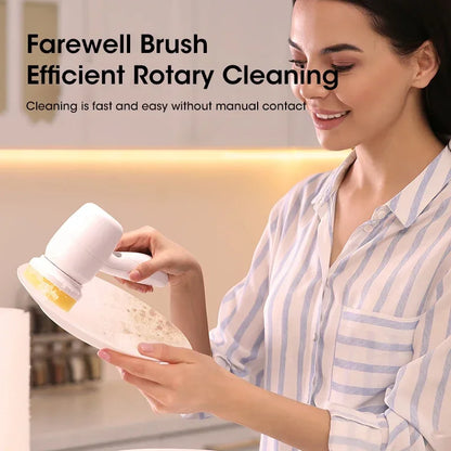 Purilite Select Mini Electric Cleaning Brush USB Wireless | Multi-Functional Kitchen & Bathroom Spin Scrubber | Waterproof Handheld Cleaning Tool