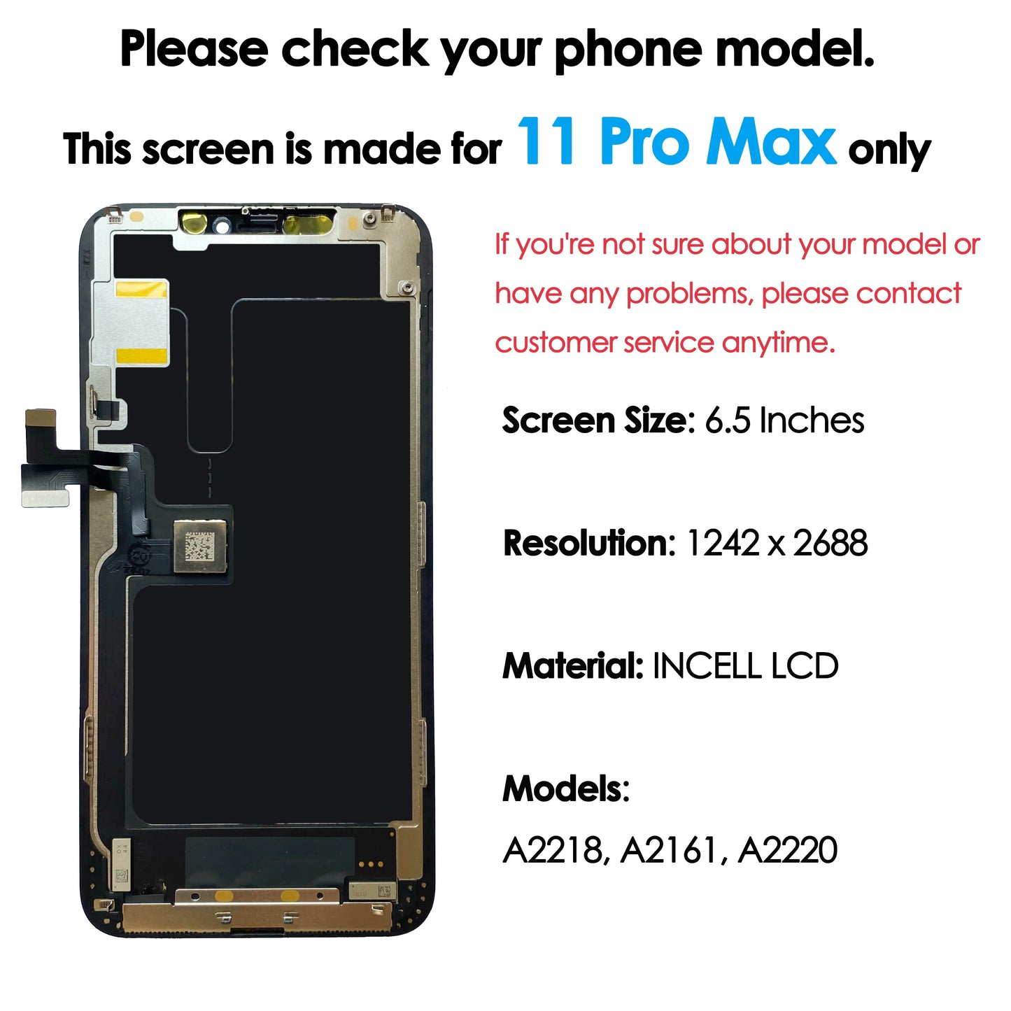 Purilite Select High-Quality AAA Incell LCD for iPhone 11 Pro Max