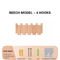 Purilite Select Creative Wall Mounted Wood Coat Rack | Piano Key Shaped 8 Hooks | Hats and Jacket Organizer | Entry Door and Home Decor