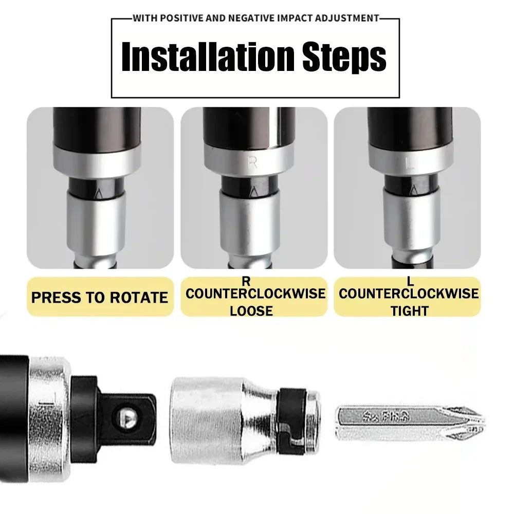 Purilite Select | Manual Impact Screwdriver Set | 7 / 12 / 13 PCS Reversible Impact Driver Kit | Heavy Duty Hand Repair Tool