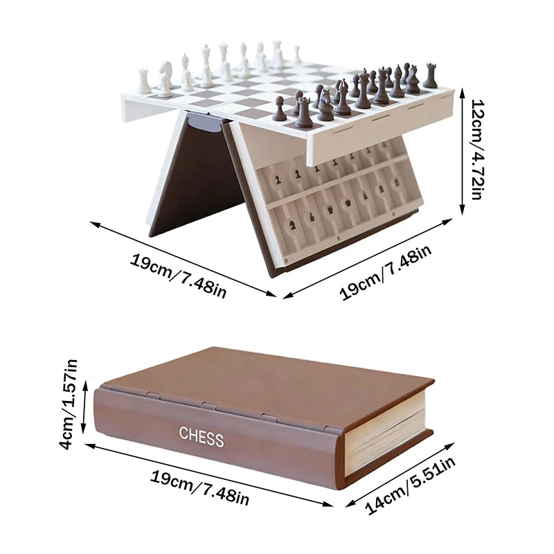 Purilite Select 3D Printed Chess Book Set – Folding Magnetic Chess Board Game with Hidden Storage, Portable Compact Strategy Game for Adults and Travel