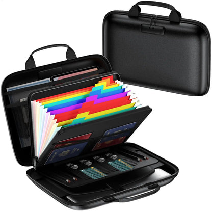 Purilite Select Fireproof Document Bag with Lockable Zipper – 13 Pocket Accordion File Organizer Travel Case