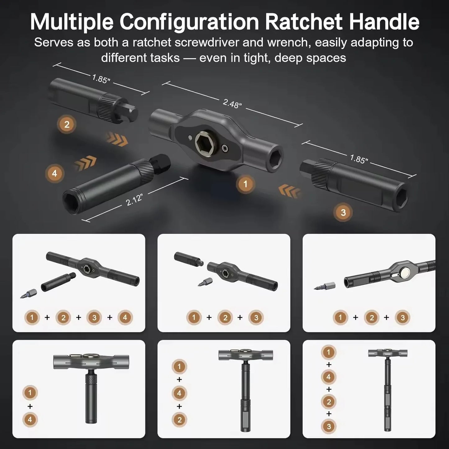 Purilite Select 42-in-1 Magnetic Screwdriver Set – DIY Ratchet Multi-Bit Drive Kit
