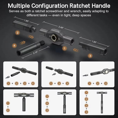 Purilite Select 42-in-1 Magnetic Screwdriver Set – DIY Ratchet Multi-Bit Drive Kit