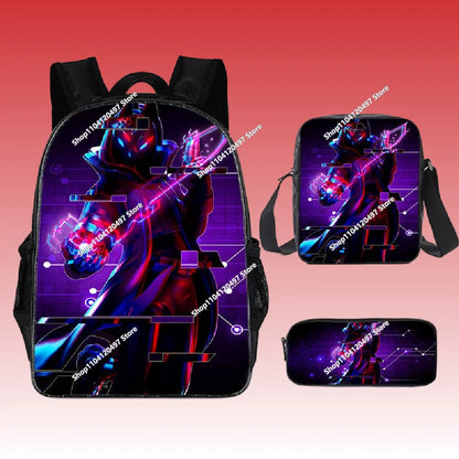 Purilite Select 3PCS Anime Fortnite Backpack Set