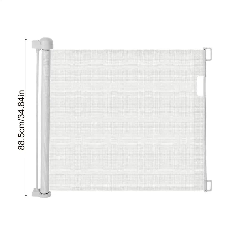 Purilite Select Retractable Baby Gate for Stairs | No-Drill Mesh Safety Gate | Freestanding Child & Pet Safety Door Barrier | Indoor Outdoor Home Use