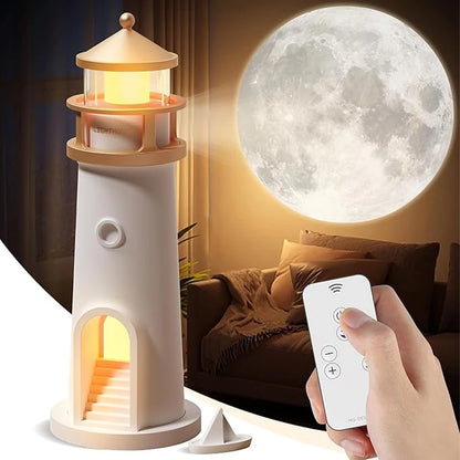 Purilite Select Moon Projection Lighthouse Lamp | Motion Sensor Night Light | Remote Control Ambient Lamp | Bluetooth Music Light