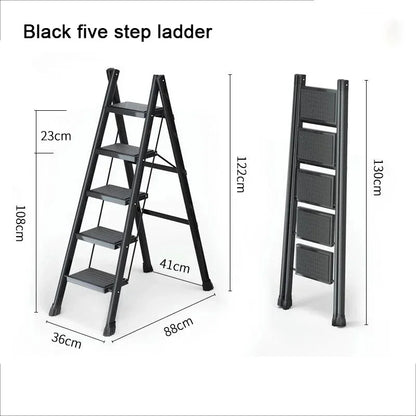 Purilite Select Folding Lightweight Step Ladder | Portable Kitchen Step Stool | Anti-Slip Pedal Ladder for Adults | Multi-Functional Closet Stool